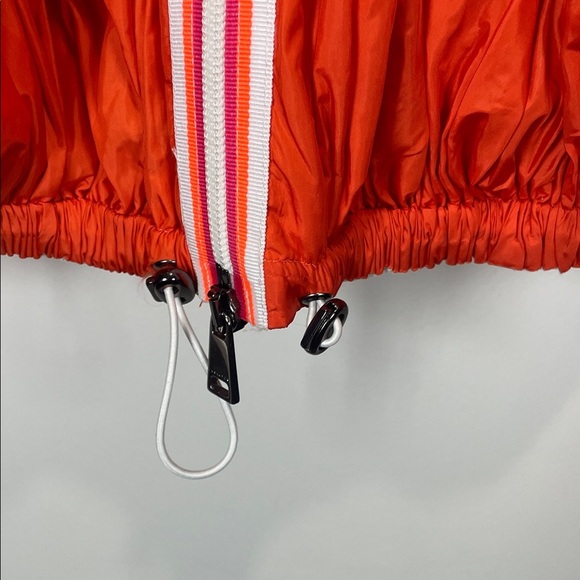 Bright Orange Hooded Women's Windbreaker Jacket - Picture 6 of 13